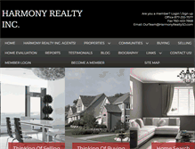 Tablet Screenshot of harmonyrealtysd.com